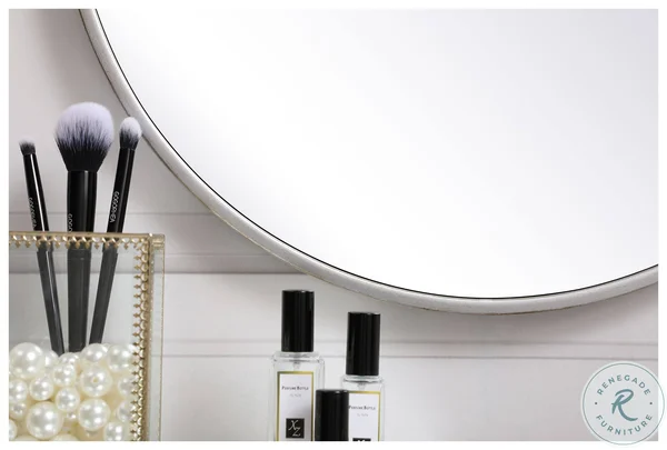 Metal Frame Round Mirror 18 inch in Silver - Elegant Lighting MR4818S