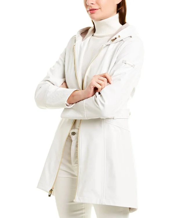 Via Spiga Womens Water Repellent Lightweight Soft Shell Jacket