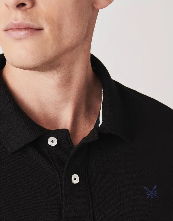 Crew Clothing Classic Pique Polo Shirt, Black