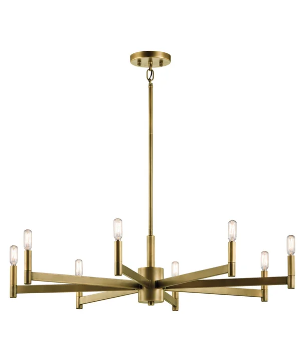 Kichler - Erzo 8 Light Chandelier Natural Brass 43857NBR