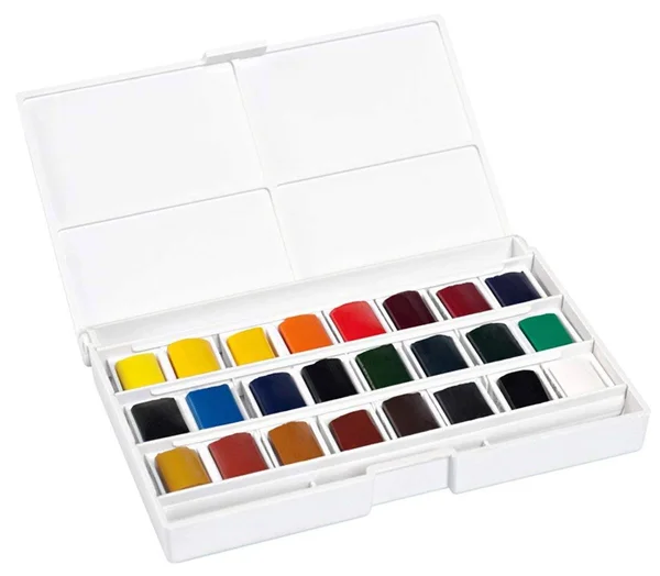 Lefranc & Bourgeois 601661 Box of 24 Watercolour Paints with Detachable Palette