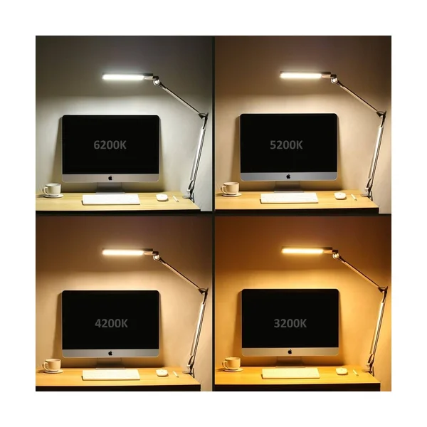 BYB E430 Metal Architect LED Desk Lamp - Swing Arm Task Lamp with CLAMP, Eye-Care