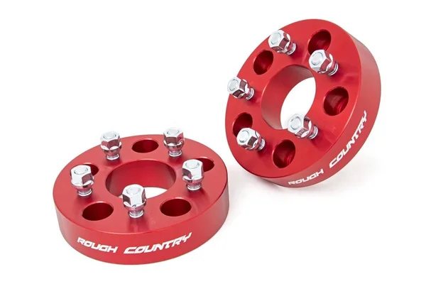 Rough Country - 1090RED - 1.5-Inch Wheel Spacers (Pair - Red)