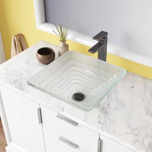Mr Direct 604 Vessel Sink Ensemble with An Antique Bronze Finish 721 Faucet, Pop-Up Drain, and Sink Ring.