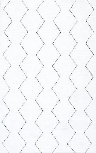 nuLOOM HJAL02A-406 Hand Tufted Sheilah Rug White - 4 ft. x 6 ft.