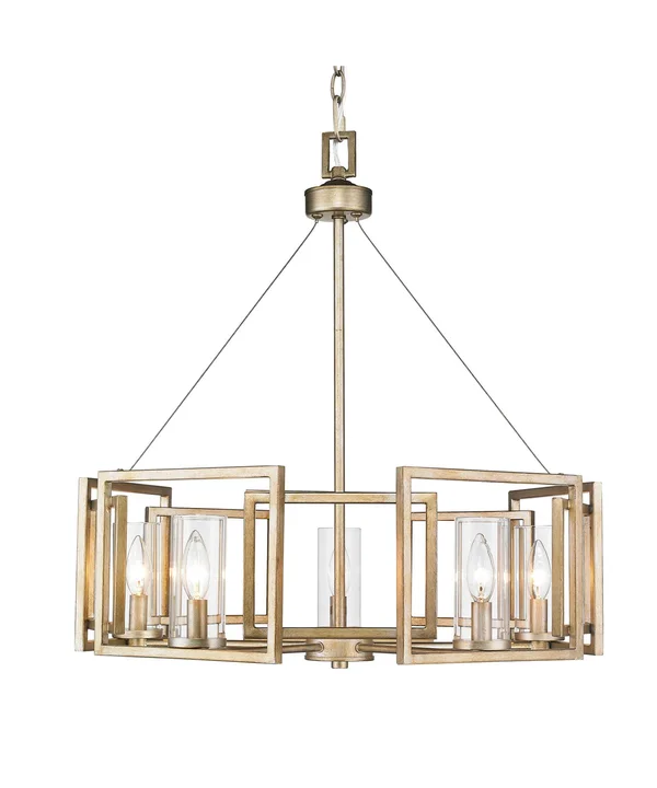 Golden Lighting 6068-5 WG Marco - 5 Light Chandelier White Gold