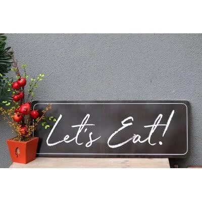 Let's Eat Embossed Metal Printing Wall d?cor Gracie Oaks