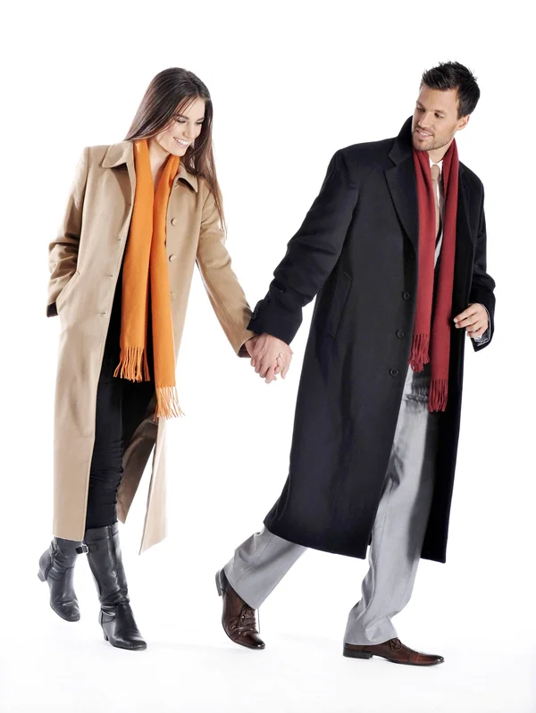 Men's Full Length Overcoat in Pure Cashmere (Black - 48)