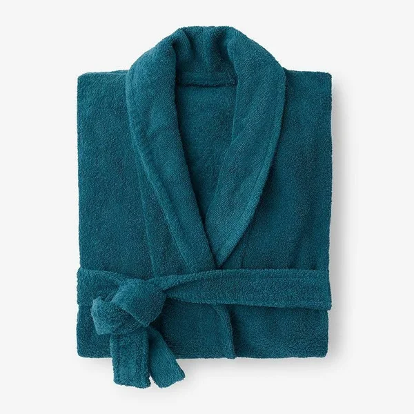 The Company Store Company Cotton Women's Large Deep Teal Turkish Cotton Long Robe