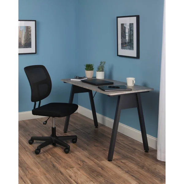 Ofm Essentials Collection 48x22 Table Desk, in Concrete, Blk