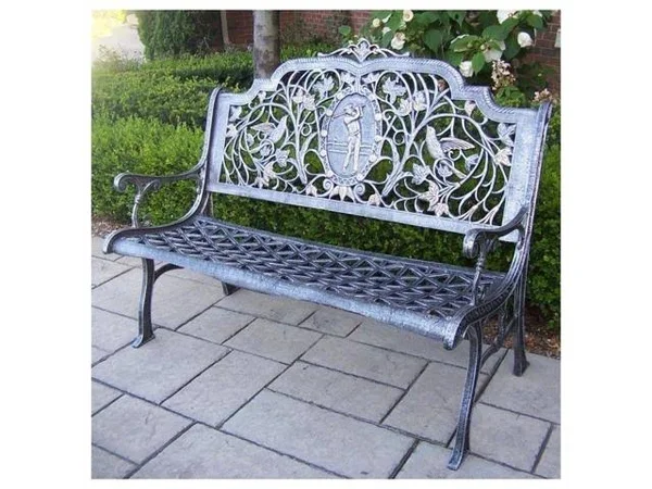 Oakland Living Golfer Cast Aluminum Bench - Antique Pewter