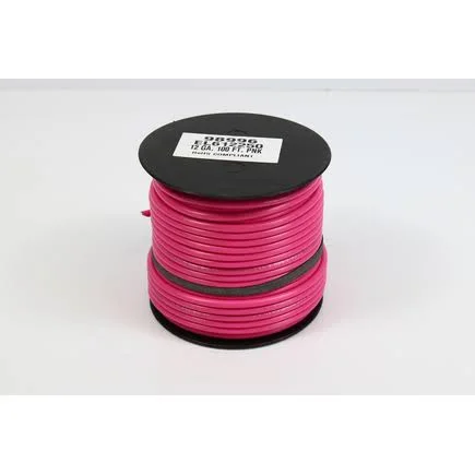 Power Products EL612250 - GPT Primary Wire Pink, 12 ga, 100' Roll