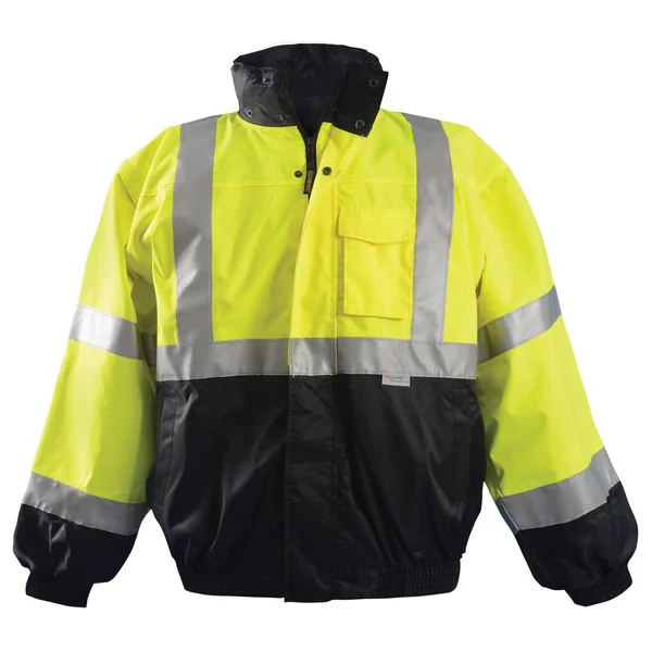 Occunomix LUX-TJBJ-BYS 4-Way Black Bottom Bomber Jacket, Yellow, S, Class 3