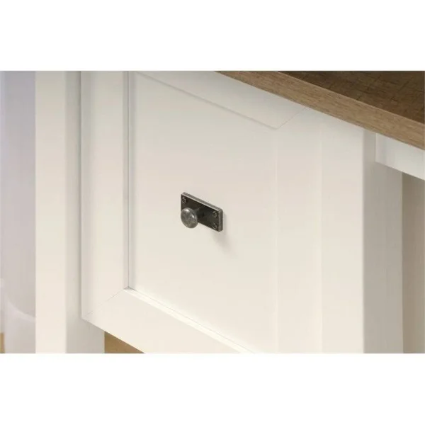 Pemberly Row Home Office Desk in Soft White