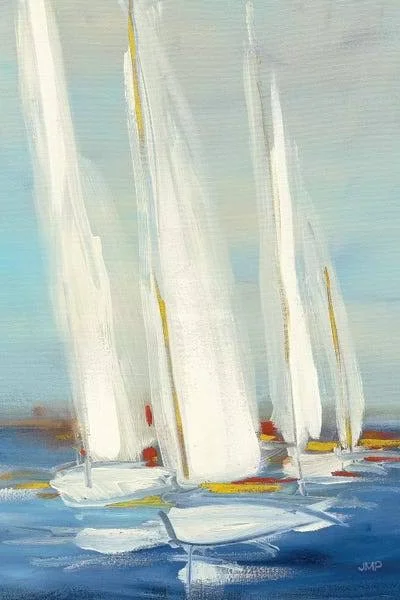 Framed Poster Prints - Summer Regatta II Red Yellow by Julia Purinton ( transportation > by Water > Boats > Sailboat