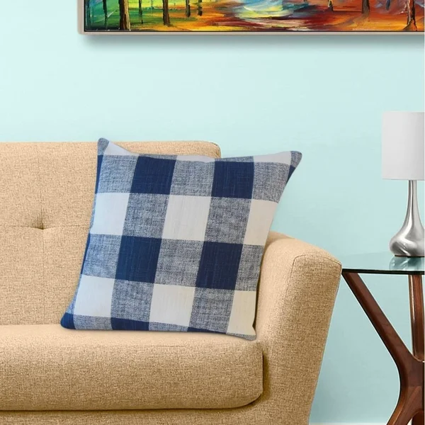 The Pillow Collection Jaspen Plaid Decorative Throw Pillow - 12 x 18 - Navy