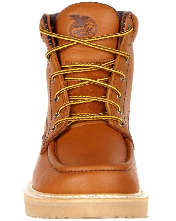 Men's Georgia Boot GB00177 6 inch Moc-Toe Wedge Work Boot - Gold