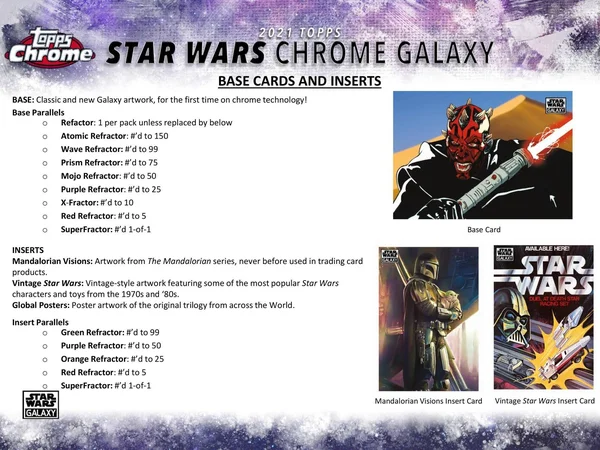 2021 Topps Chrome Star Wars Galaxy Hobby Box