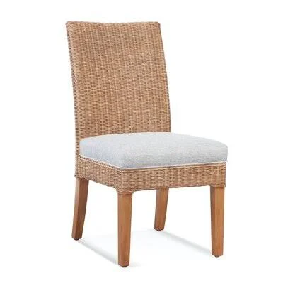 Farmhouse Side Chair Braxton Culler Body Fabric: Blue and Gray and Beige Stripe; 0229-66 - Leg Color: Kiwi Finish