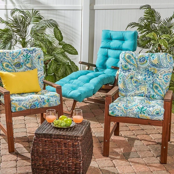 Set of 2 Outdoor Seat/Back Chair Cushion Baltic Greendale Home Fashions, 42 x 21 x 4 inches