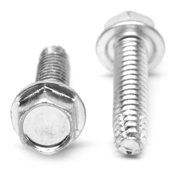 #8-32 x 2 Coarse Thread Thread Cutting Screw Hex Washer Head Type F Low Carbon Steel Zinc Plated Pk 2500